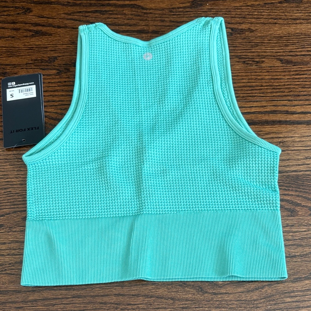 90 Degrees Vibrant Teal Knit Crop Top - Picture 4 of 5